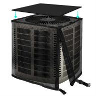 Outdoor Air Conditioner Cover TRELC All Seasons Mesh Breathable AC Unit Cover with Detachable Waterproof Top