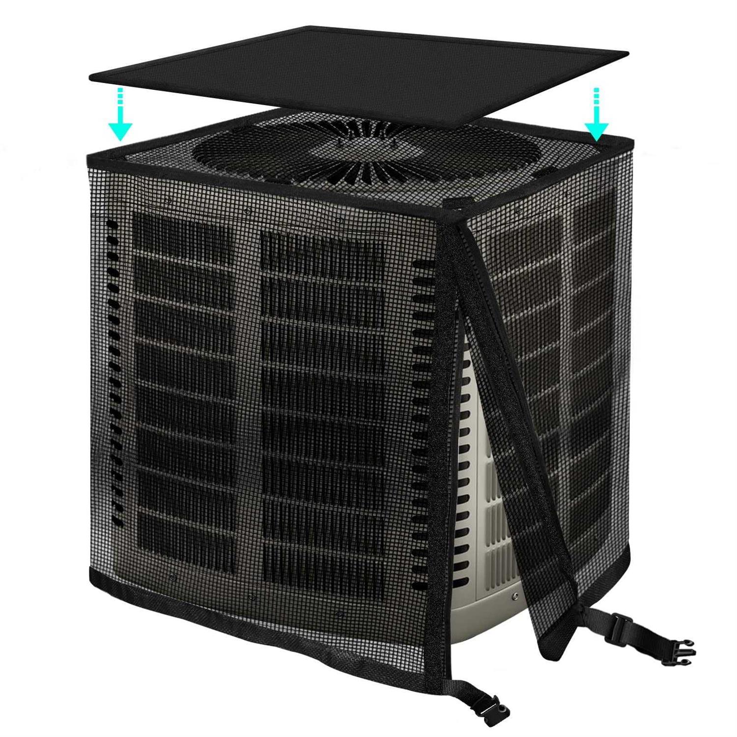 Outdoor Air Conditioner Cover TRELC All Seasons Mesh Breathable AC Unit Cover with Detachable Waterproof Top