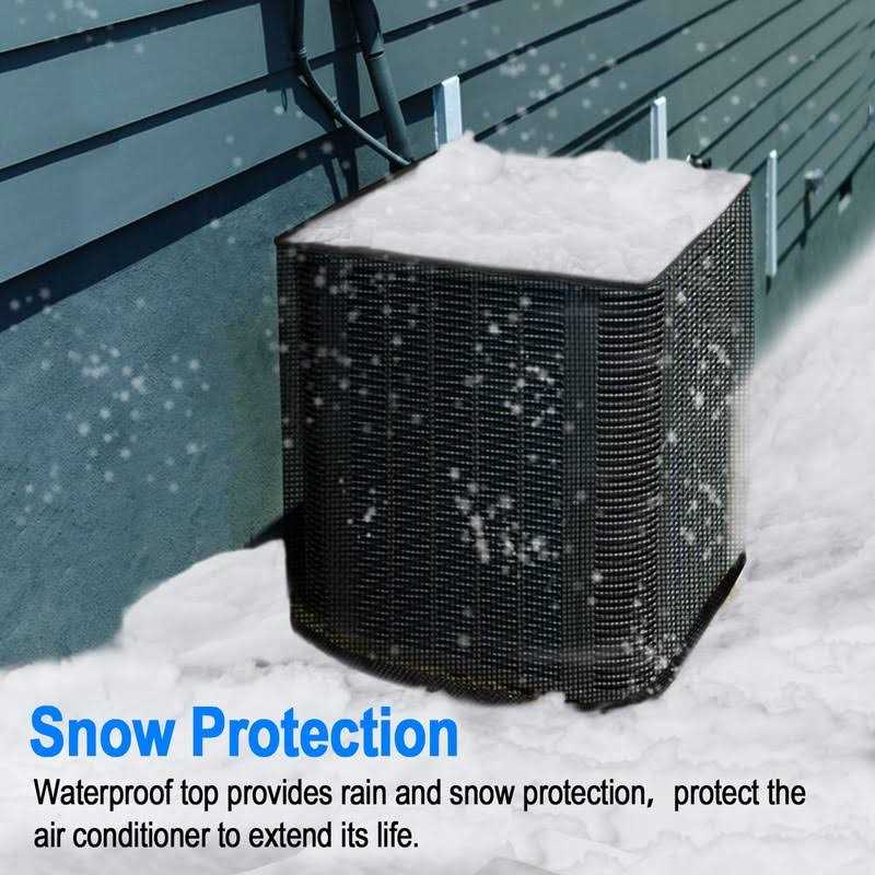 Outdoor Air Conditioner Cover TRELC All Seasons Mesh Breathable AC Unit Cover with Detachable Waterproof Top - Image 5