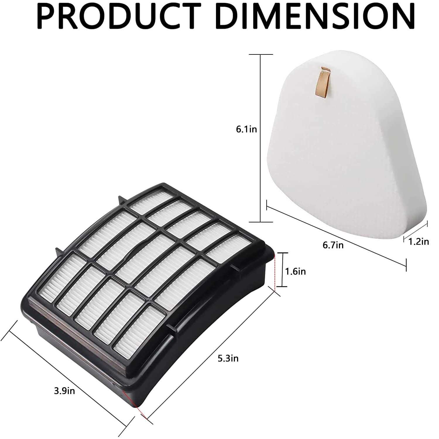 2 Hepa + 4 Foam & Felt Filters Compatible with Shark Navigator Lift-away Deluex Nv350 - Image 2