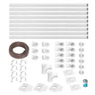 Ovo Complet Central Vacuum 3 inlets Installation kit with 50 ft Pvc Pipe and Fit