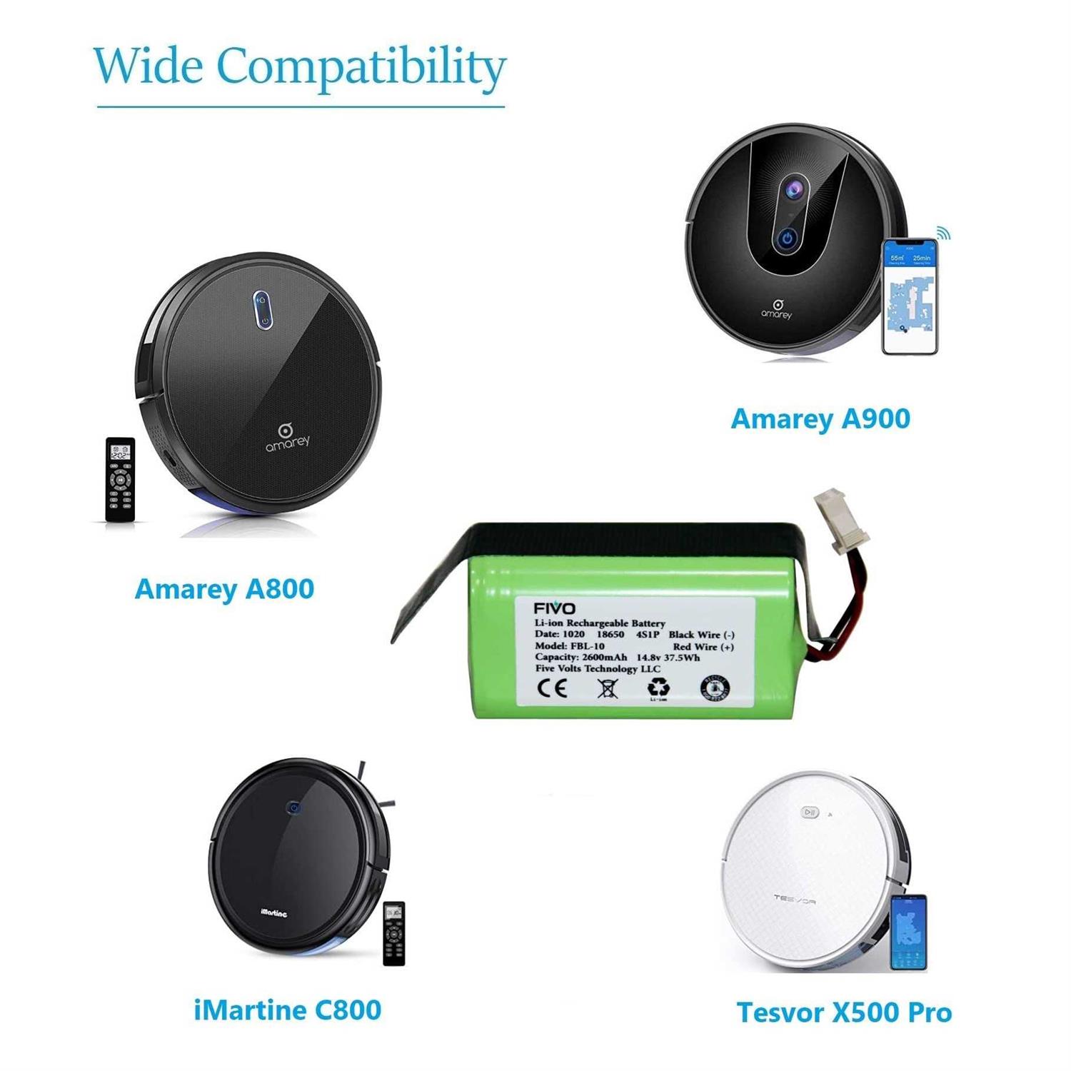 Replacement battery for Amarey A800 A900 iMartine C800 Tesvor X500 P - Image 2