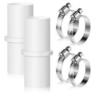 2 Pieces Washing Machine Drain Hose Washer Extension Adapter with 4 Pieces Drain Hose