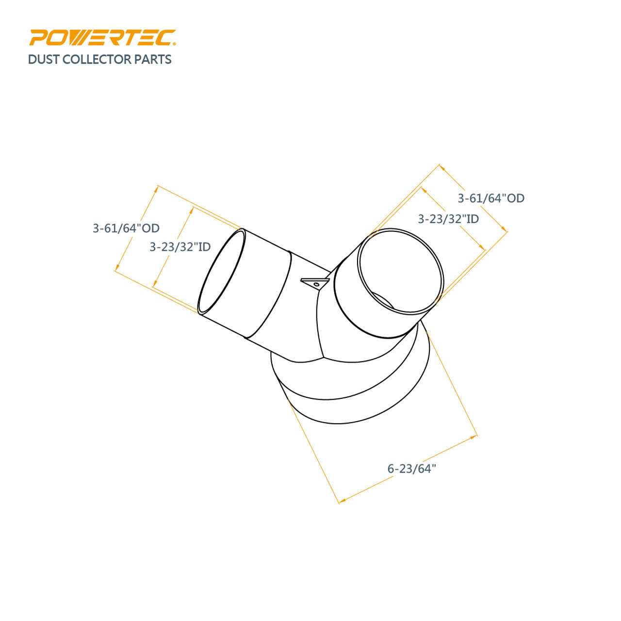 POWERTEC 70189 Y-Fitting 6 x 4 x 4 - Image 4