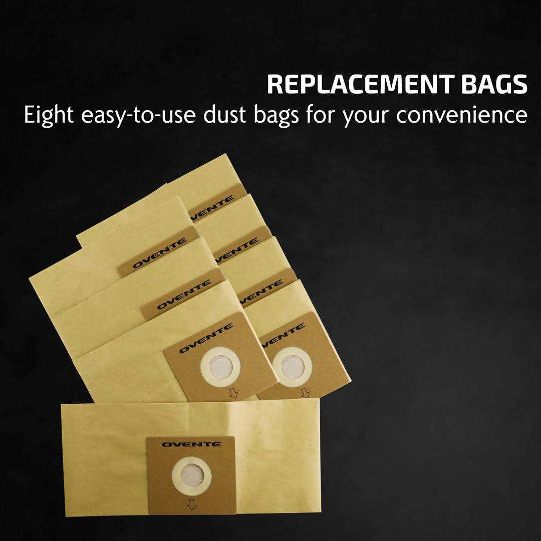 Ovente 8-Pack Premium Disposable Compact Dust Bag Replacement with Ultra Filtration - Image 2