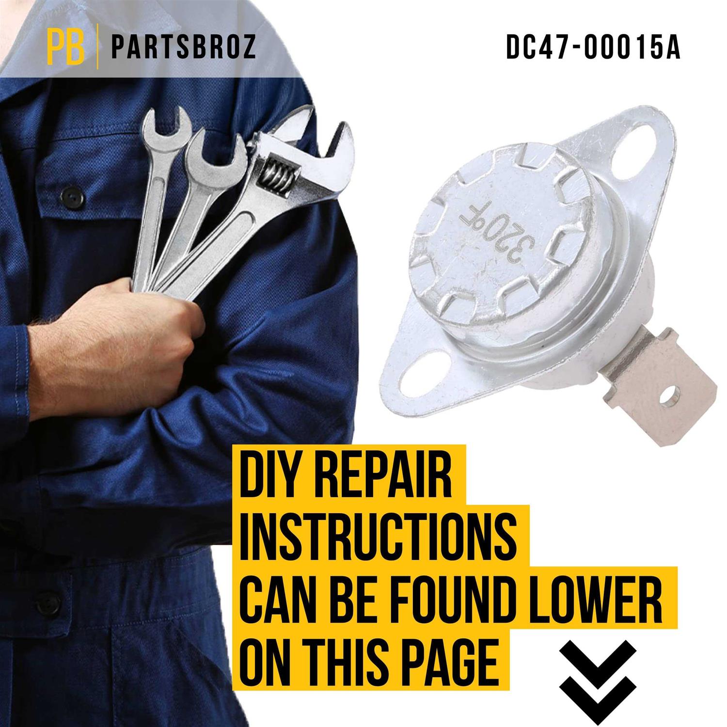 PartsBroz Upgraded DC47-00015A Thermal Fuse Compatible With Samsung Kenmore Dryer Parts - Image 2