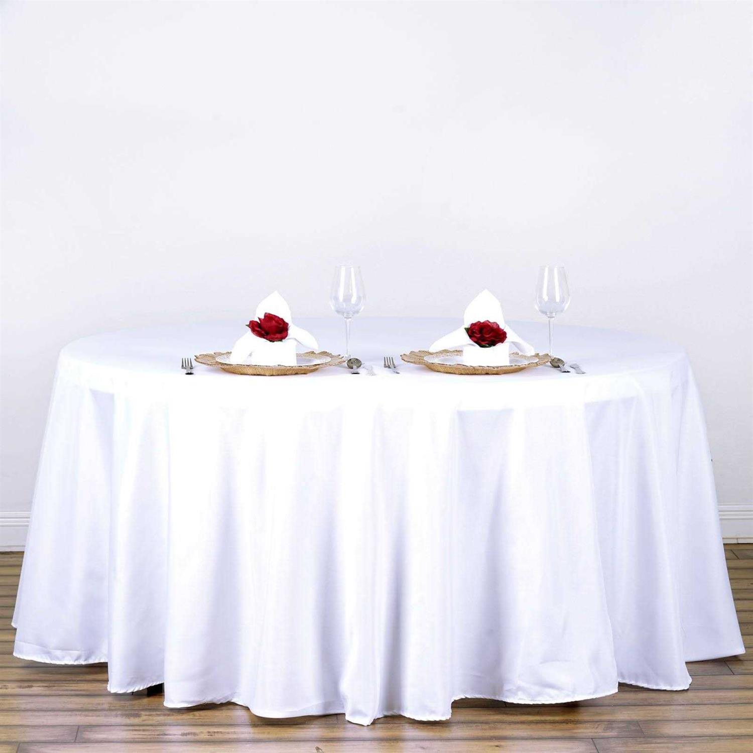 BalsaCircle Round Polyester Tablecloth Wedding Table Linens - Image 3