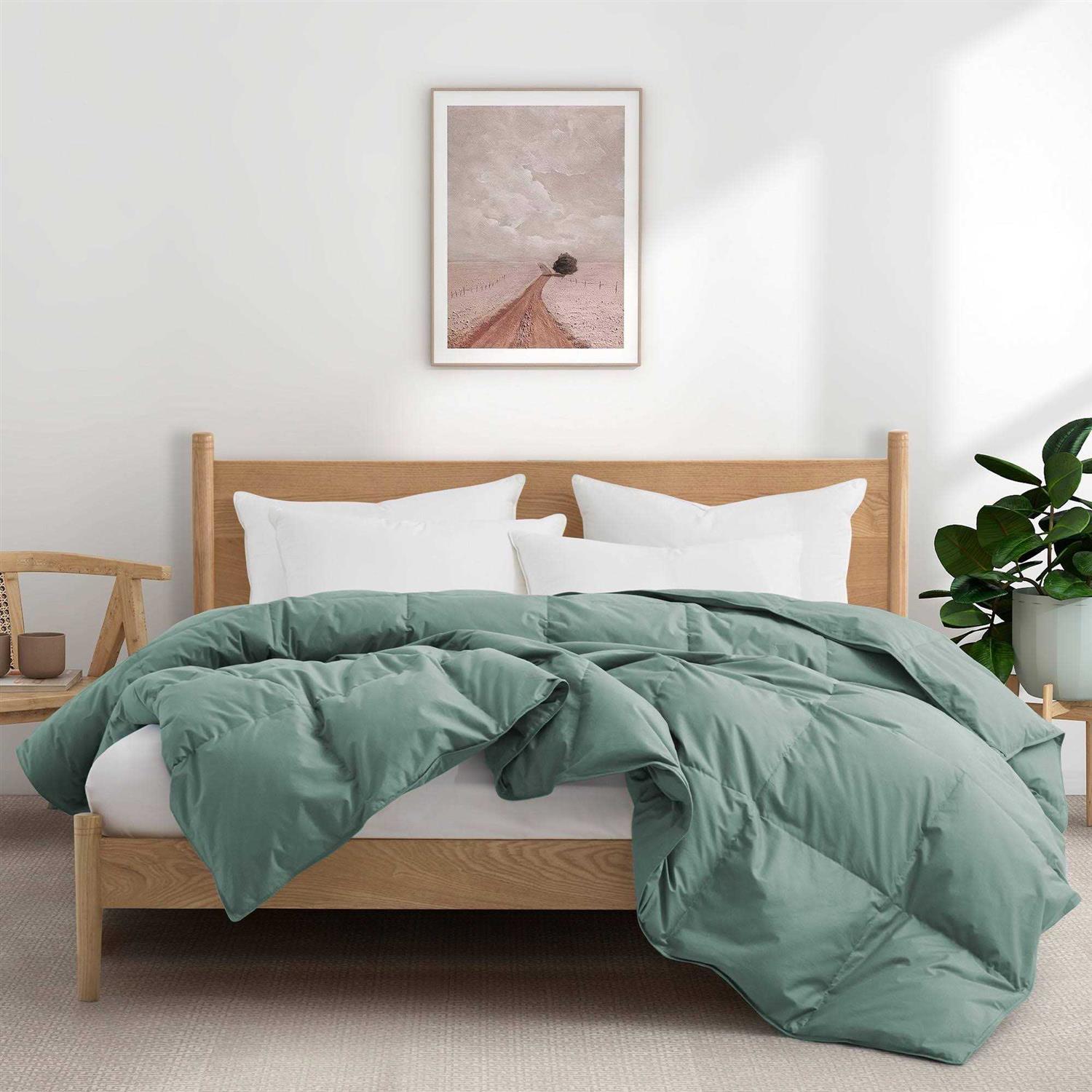 Peace Nest All Season Organic Cotton Comforter Filled with Down and Feather Fiber