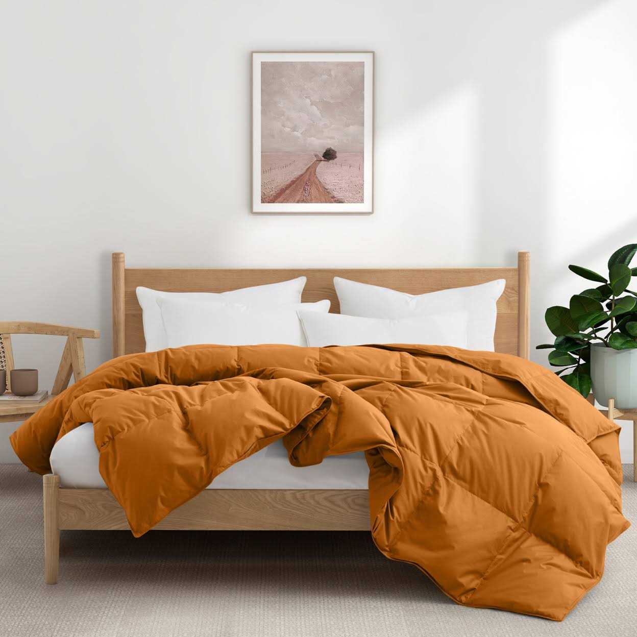 Peace Nest All Season Organic Cotton Comforter Filled with Down and Feather Fiber