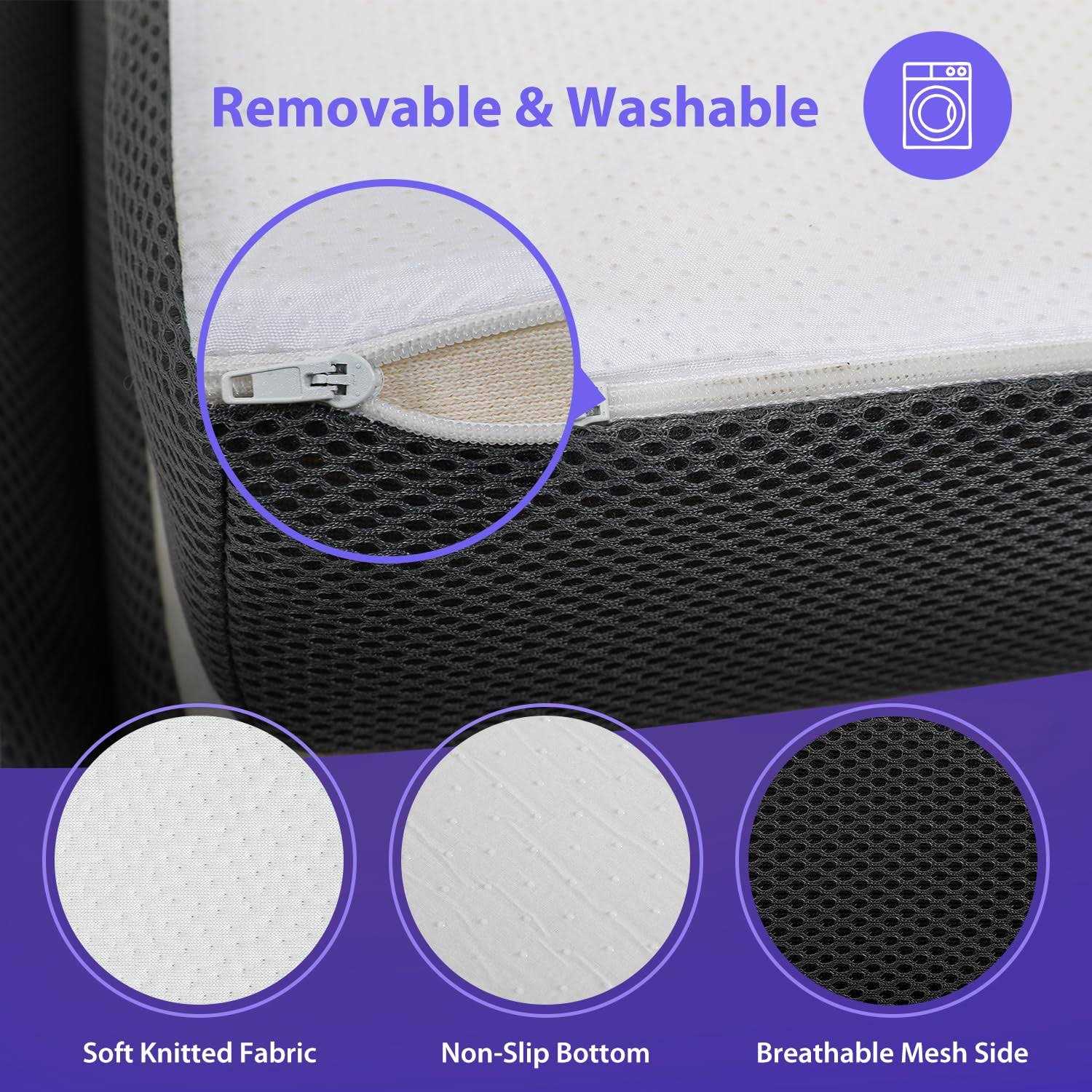 PayLessHere Folding Mattress Tri Fold Memory Foam Mattress Topper Portable Foldable Mattress Topper Camping - Image 3