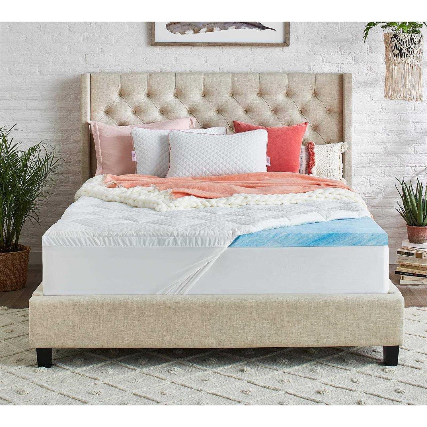 Plush Pillowtop 3 Gel Memory Foam Mattress Topper Nue by Novaform Bed