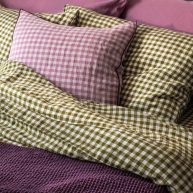 Piglet in Bed Gingham Linen Fitted Sheet