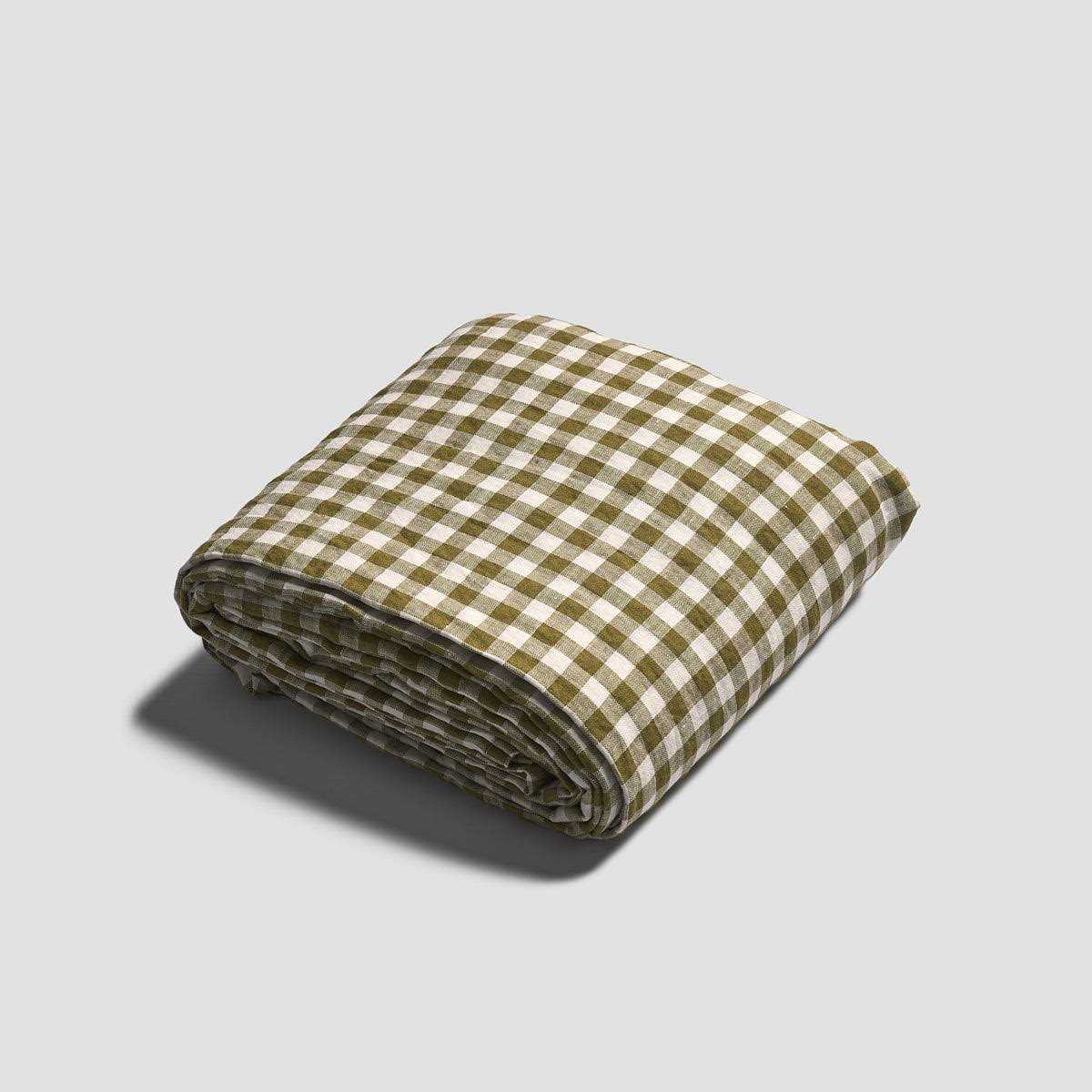 Piglet in Bed Gingham Linen Fitted Sheet - Image 2