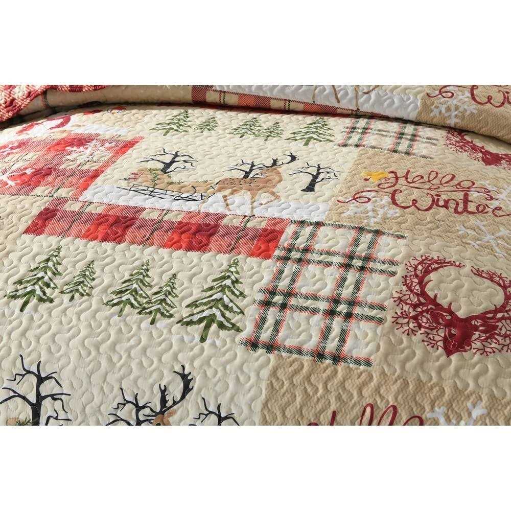 Patchwork Christmas Quilt Set - Image 2