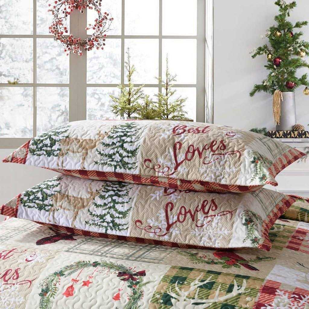 Patchwork Christmas Quilt Set - Image 5
