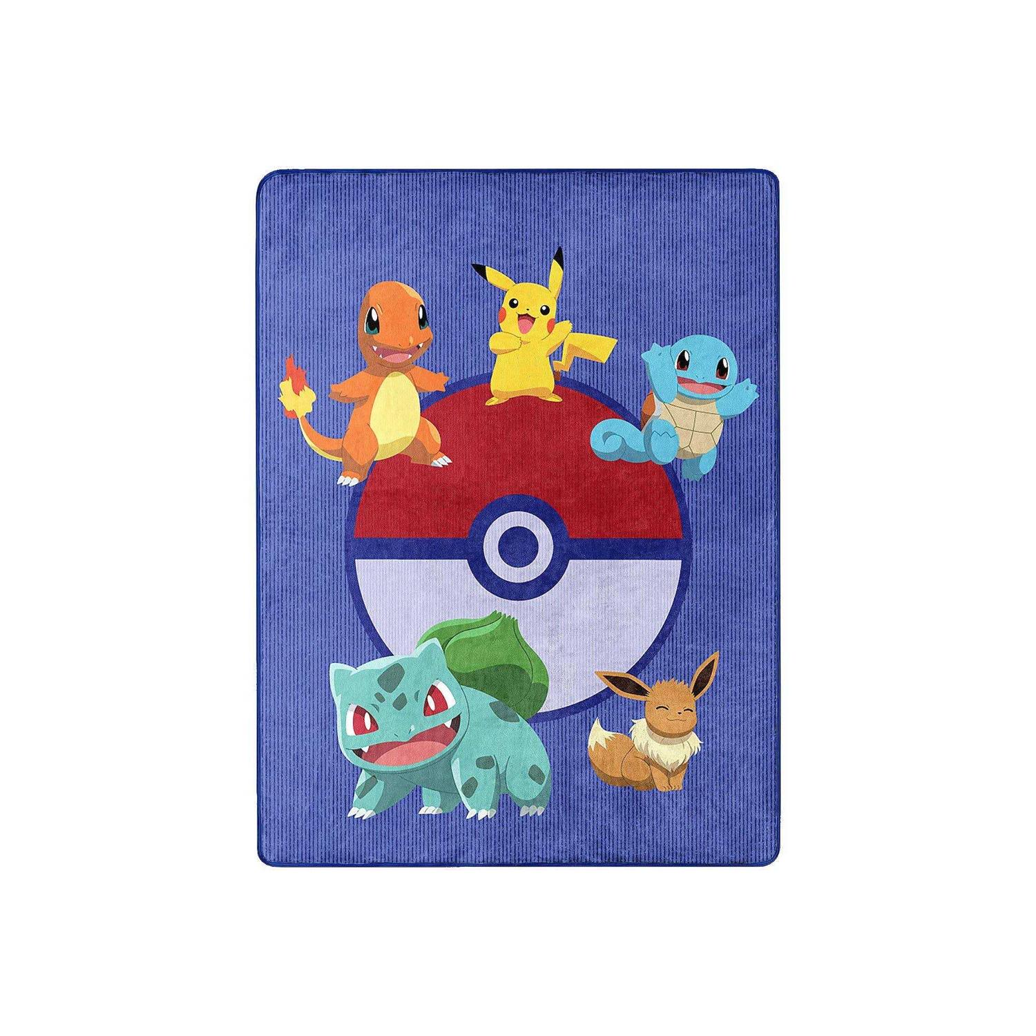 Pokemon Pikachu Kids Character Silky Soft Blanket Throw