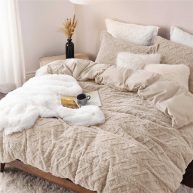 Bedsure Fluffy Comforter Cover Set Faux Fur Duvet Cover