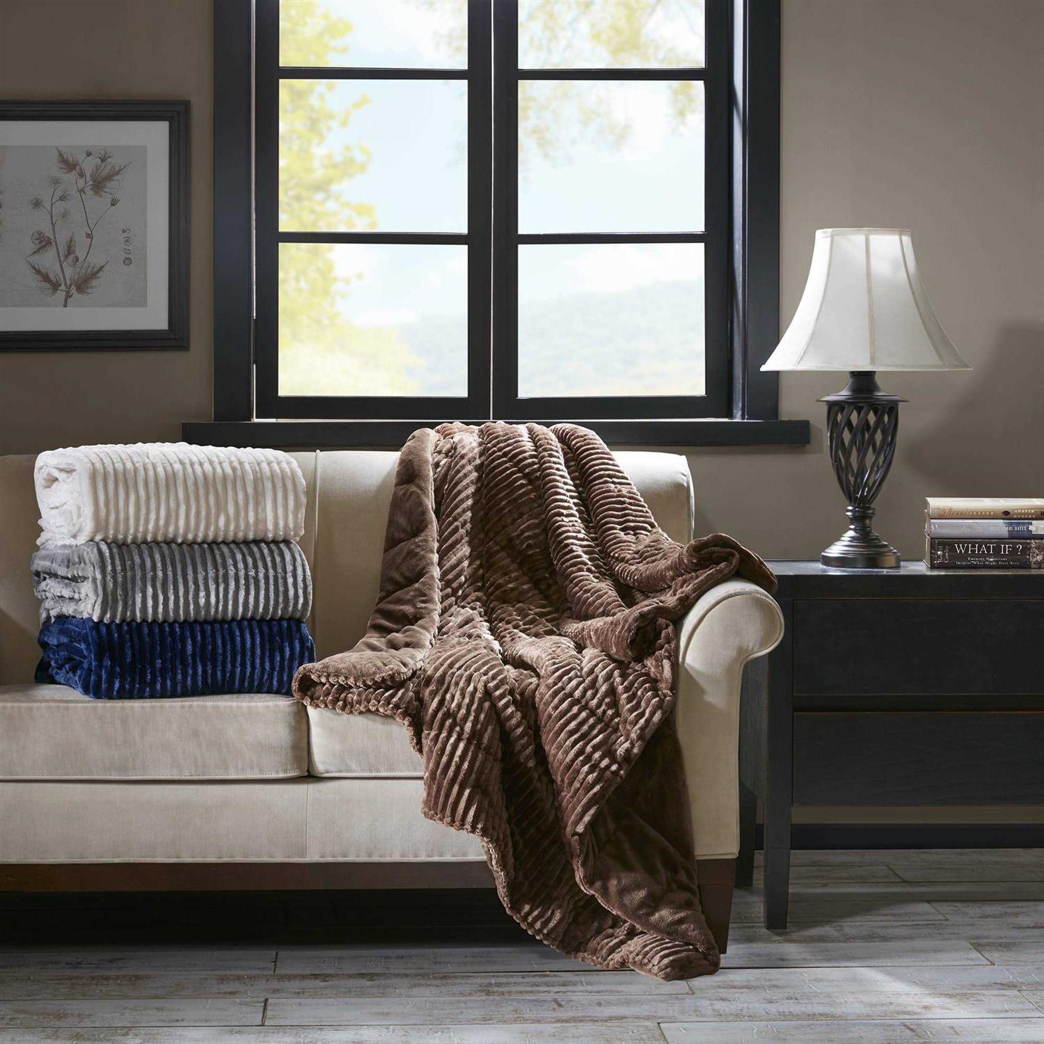 Premier Comfort Parker Corduroy Plush Down Alternative Throw - Image 3