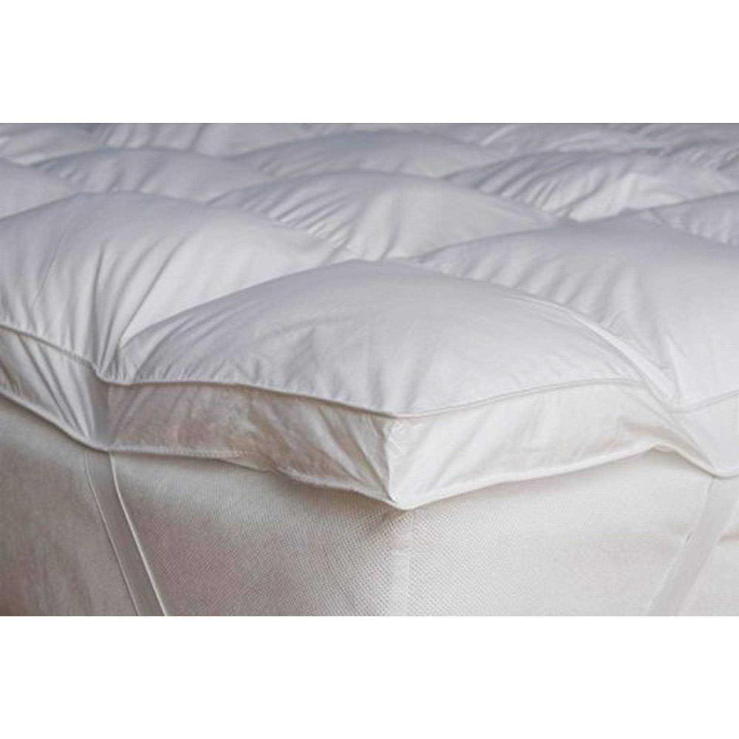 300 TC 100% Egyptian Cotton Hypoallergenic Down Alternative Mattress Topper with All-Around Fitted Bed Skirt - Image 2