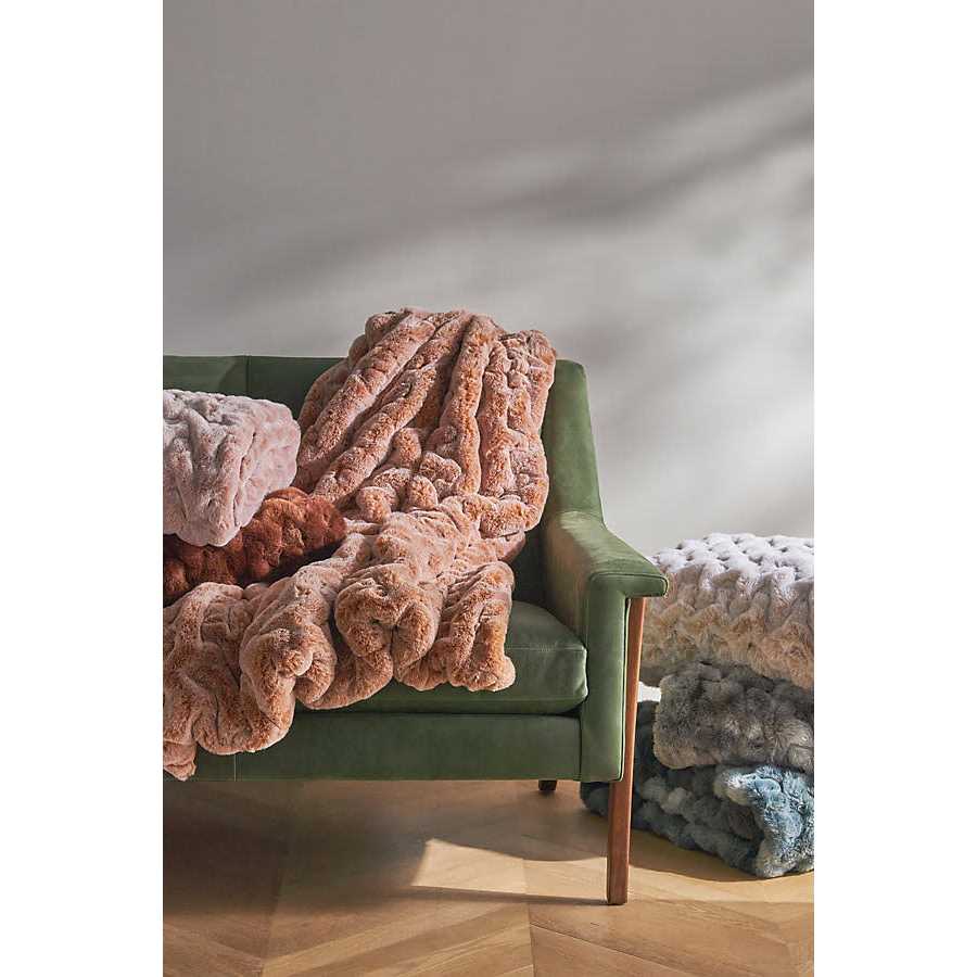 Anthropologie Luxe Faux Fur Throw Blanket - Image 2