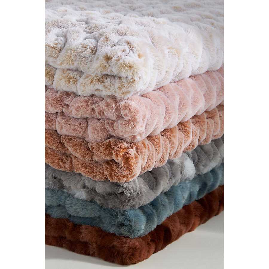 Anthropologie Luxe Faux Fur Throw Blanket - Image 3