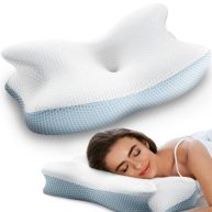 REOKA Cervical Pillow for Neck Pain Relief Memory Foam for Front, Back, Stomach, Side Sleeper and Shoulder Sleeping