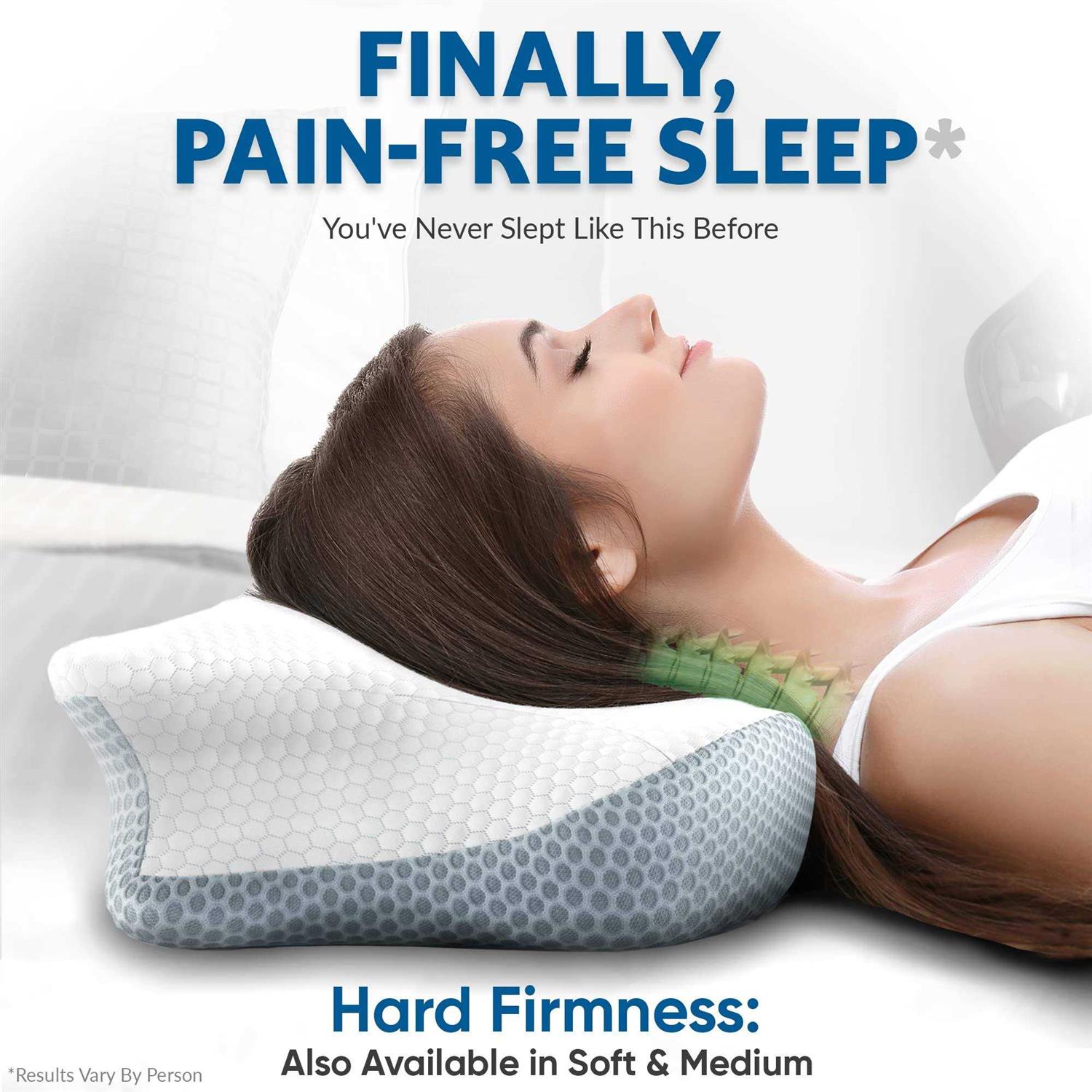 REOKA Cervical Pillow for Neck Pain Relief Memory Foam for Front, Back, Stomach, Side Sleeper and Shoulder Sleeping - Image 3