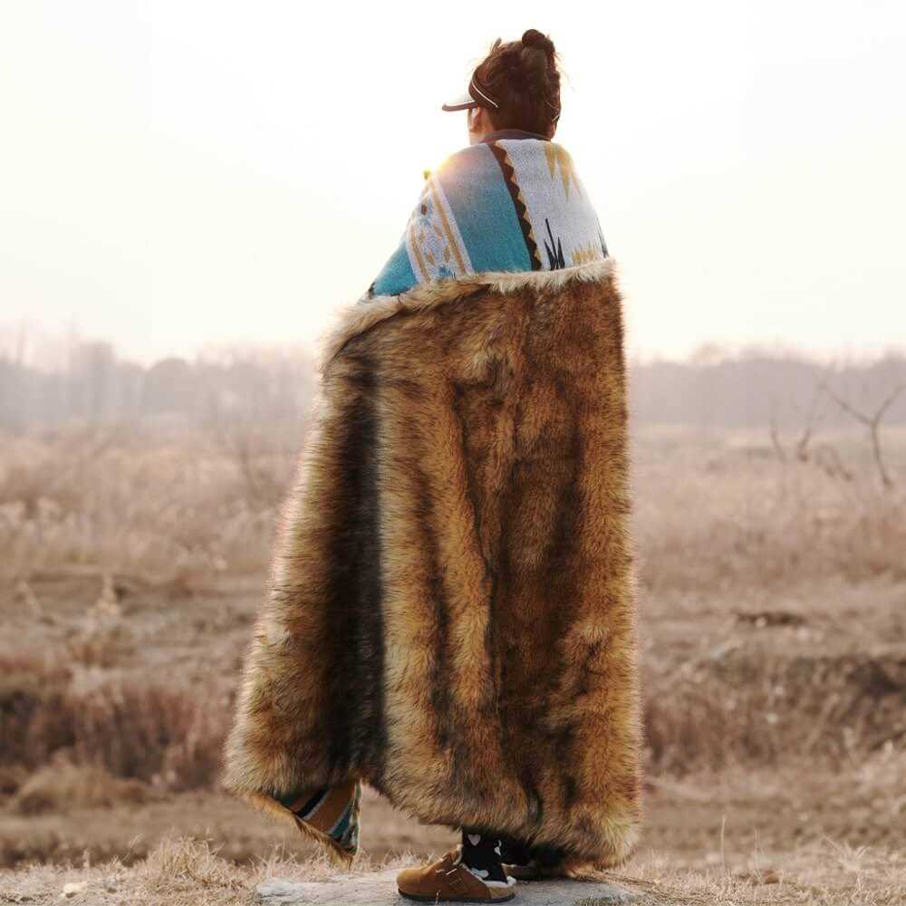 anifurry Aztec Faux Fur Blanket - Image 4