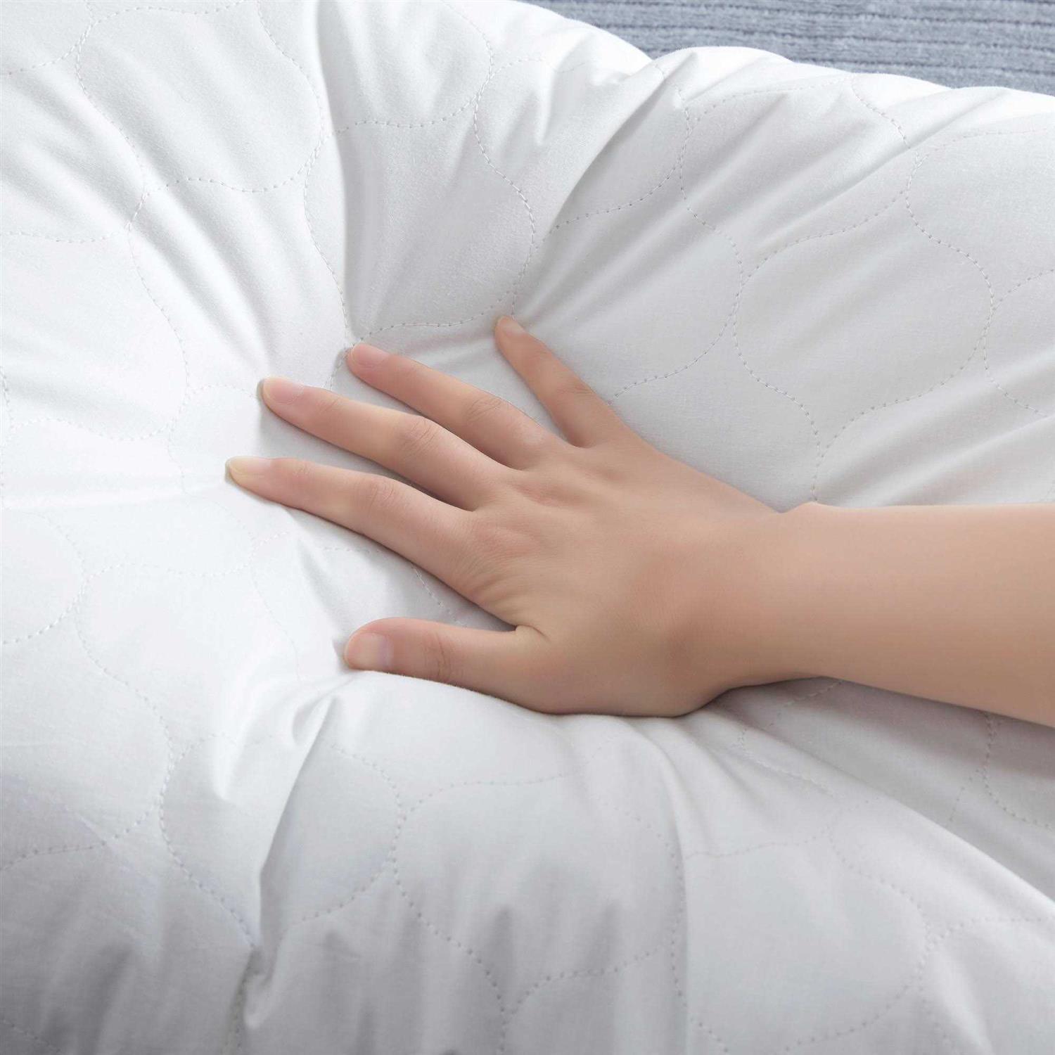 Peace Nest White Quilted Feather Down Pillow - Image 2