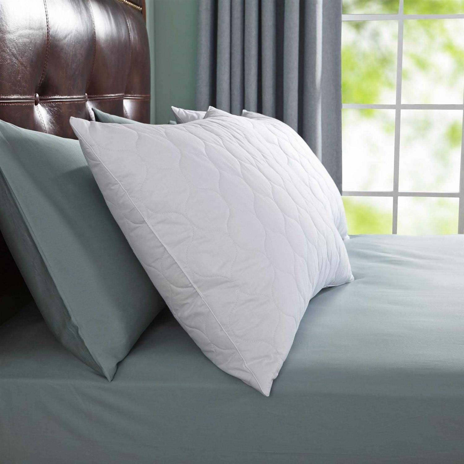 Peace Nest White Quilted Feather Down Pillow - Image 3