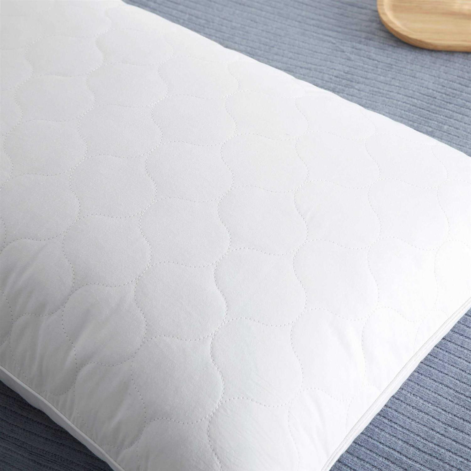 Peace Nest White Quilted Feather Down Pillow - Image 4