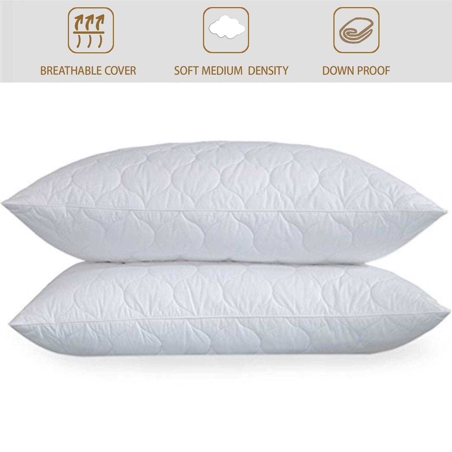 Peace Nest White Quilted Feather Down Pillow - Image 5