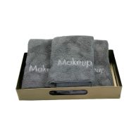 Arkwright Home Embroidered Coral Fleece Microfiber Makeup Towels
