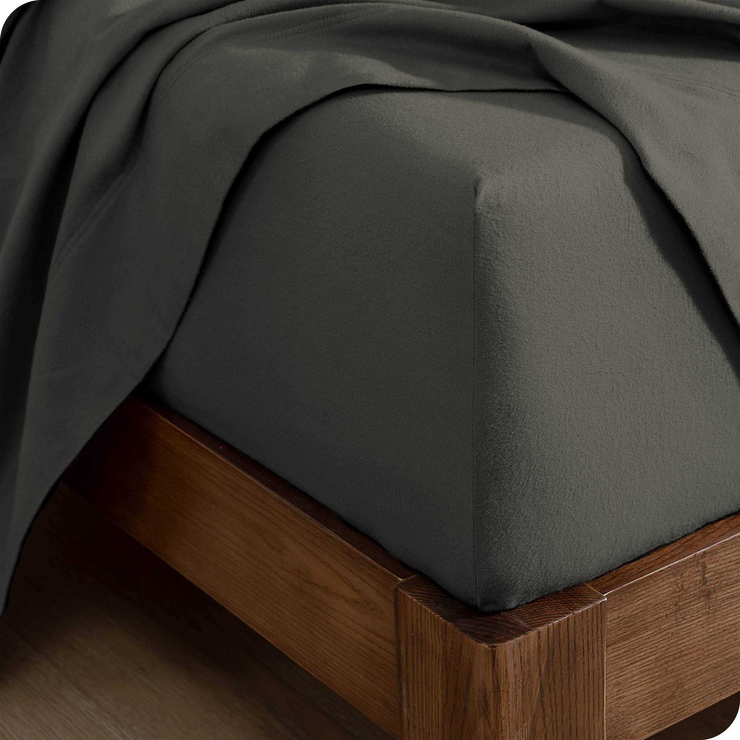 Bare Home 100% Cotton Flannel Fitted Bottom Sheet - Image 2