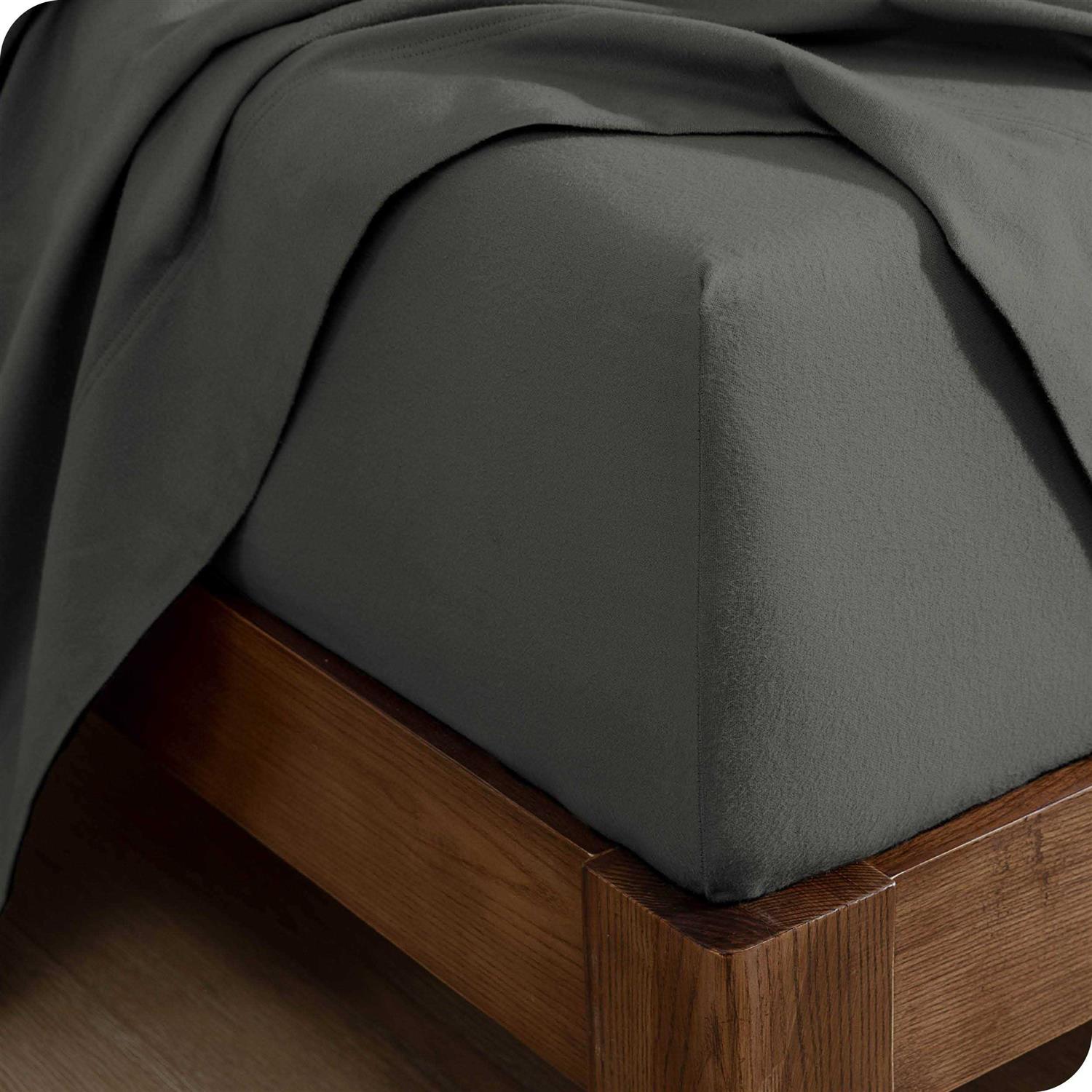 Bare Home 100% Cotton Flannel Fitted Bottom Sheet - Image 5