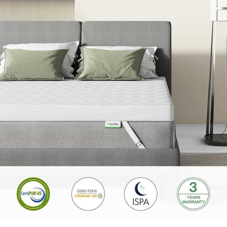 Novilla Gel Memory Foam Enhance Cooling Supportive and Pressure Relieving Mattress Topper - Image 2