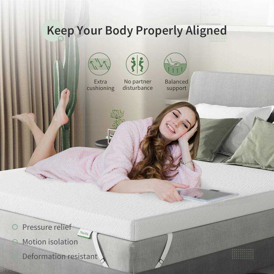 Novilla Gel Memory Foam Enhance Cooling Supportive and Pressure Relieving Mattress Topper - Image 3