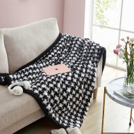 Betsey Johnson Houndstooth Sherpa
