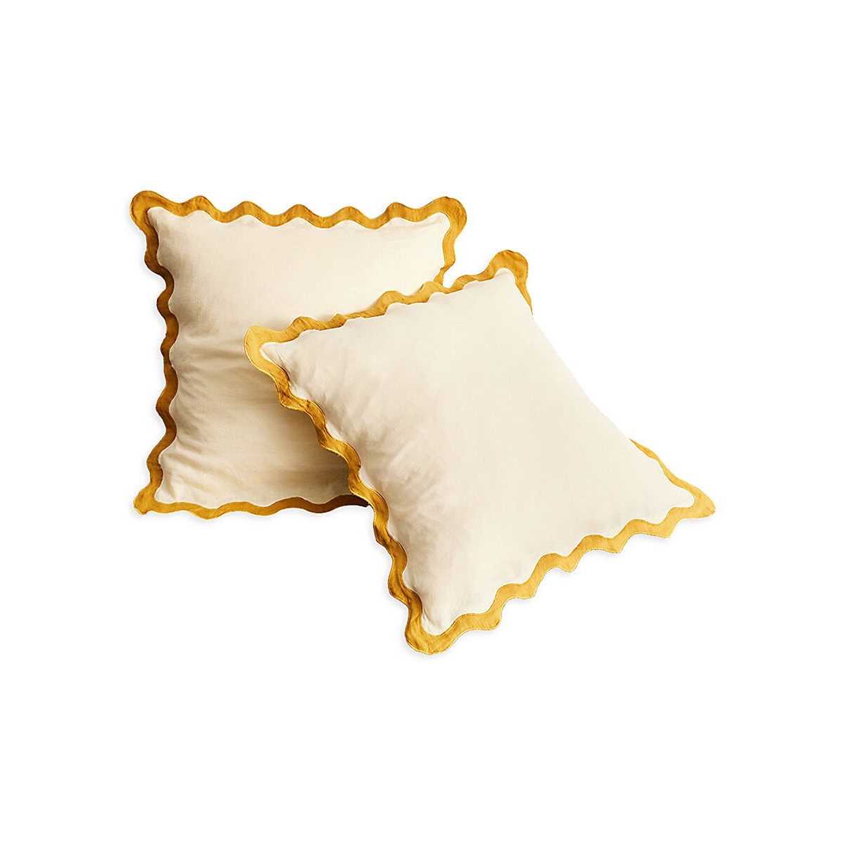 Bed Threads Set of 2 Scalloped Linen Euro Pillowcases - Image 3