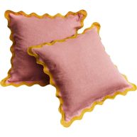 Bed Threads Set of 2 Scalloped Linen Euro Pillowcases