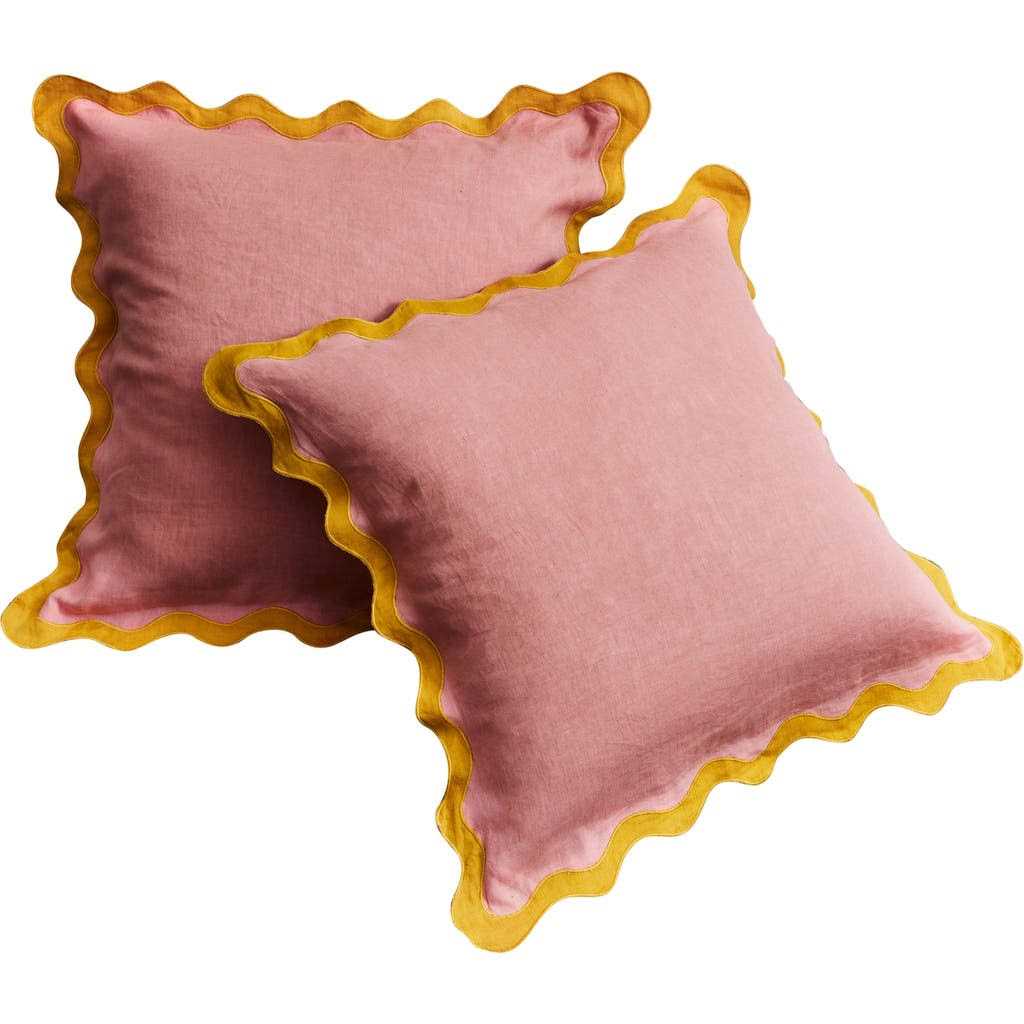 Bed Threads Set of 2 Scalloped Linen Euro Pillowcases