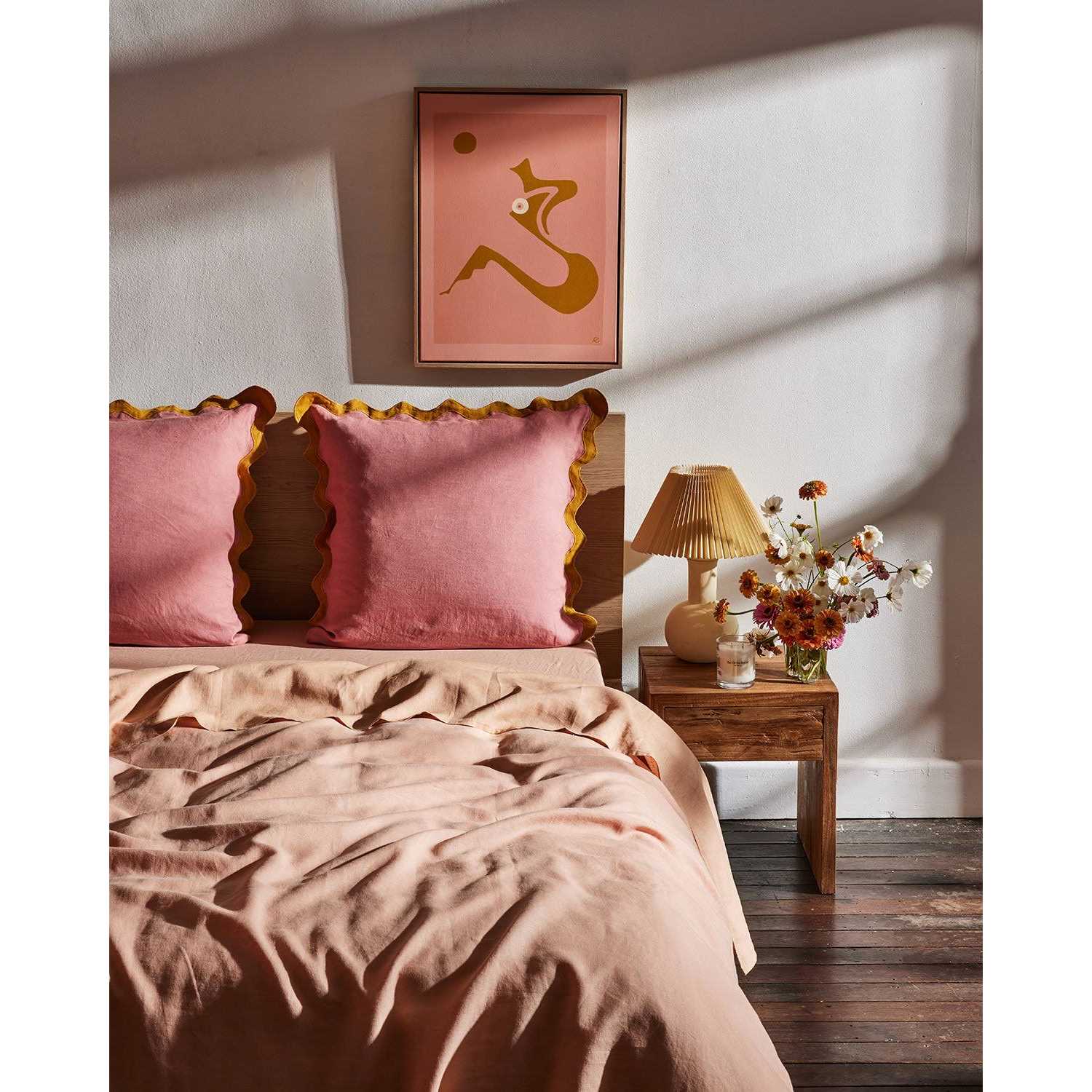 Bed Threads Set of 2 Scalloped Linen Euro Pillowcases - Image 5