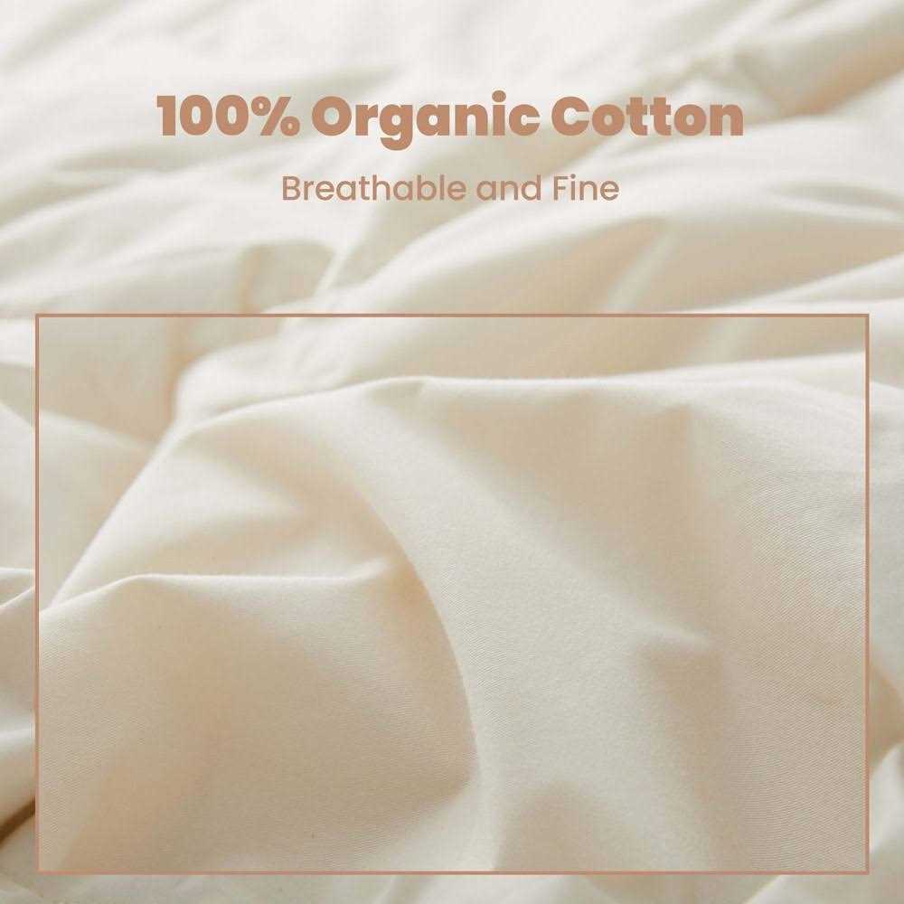 Premium Lightweight Organic Cotton Comforter with Down and Feather Fiber Fill - Image 5