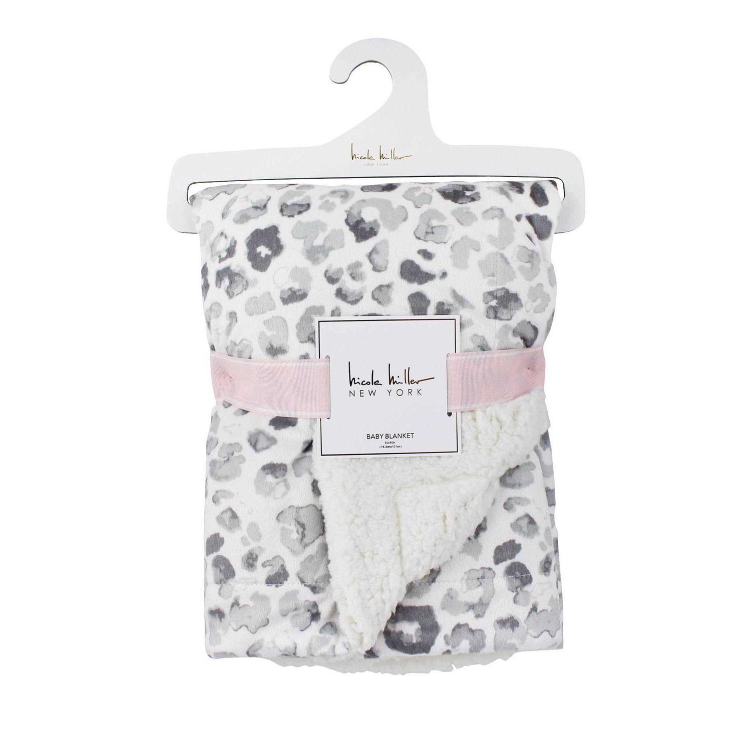 Nicole Miller Printed Mink/Sherpa Throw Blanket