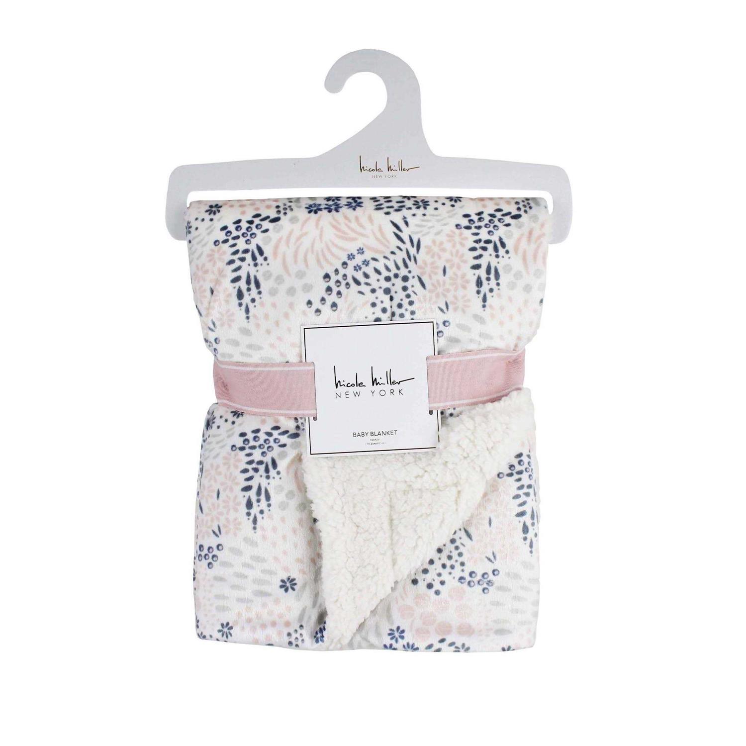 Nicole Miller Printed Mink/Sherpa Throw Blanket