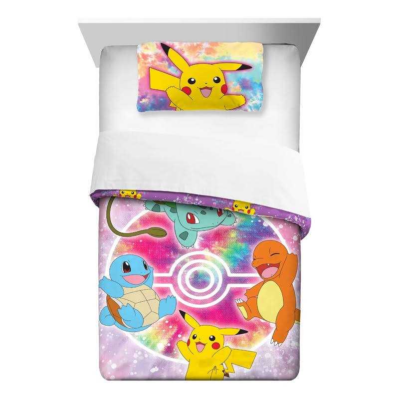 Pokemon Tie Dye Kids Comforter and Pillowcase