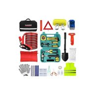 Car Emergency Roadside Tool kit,Road Side Safety Assistance kit for Women Men Adult,Auto Truck Vehicle Emergency Bag with Shovel Jumper Cable First