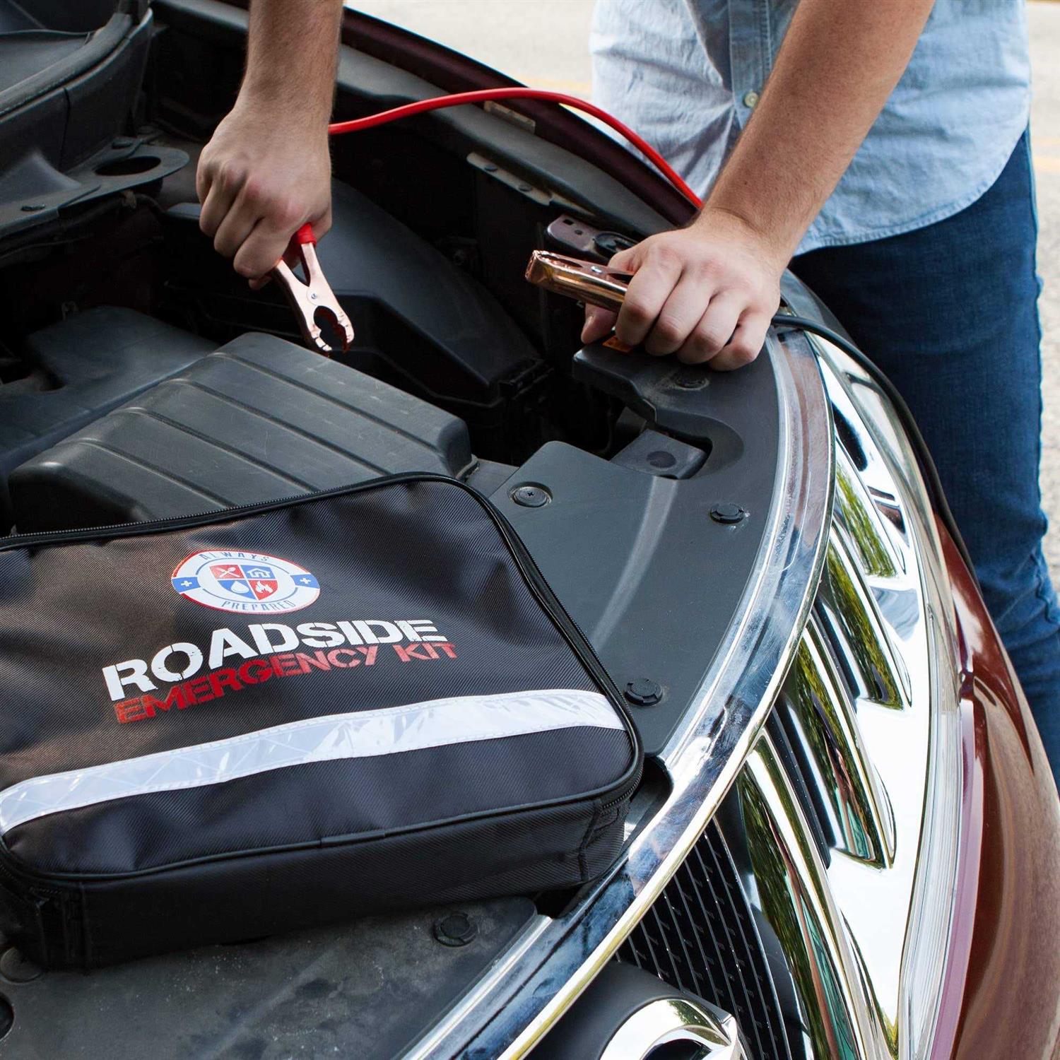 Always Prepared Standard Roadside Emergency Car Kit – with Jumper Cables – All-in-one Auto Safety and First Aid Kit – Travel Safety - Image 5