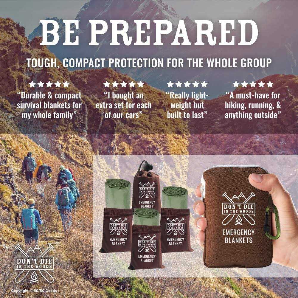 Don’t Die In The Woods Emergency Blankets Thermal Mylar Space - Image 5