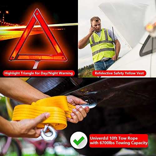 Beloskida Car Emergency Roadside Tool Kit with Jumper Cable Shovel,Auto Truck Vehicle Assistant Safety Kit Bag for Men Women with First Aid Kit - Image 2